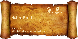 Huba Emil névjegykártya